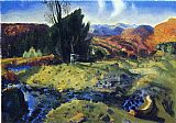 George Bellows Famous Paintings - Autumn Brook